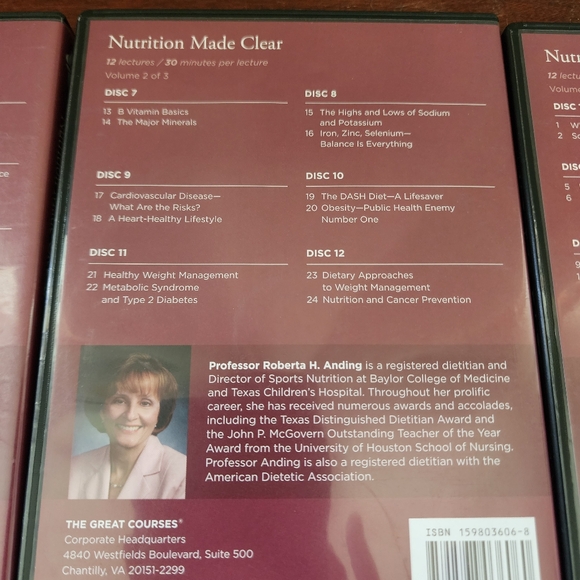 The Great Courses Nutrition Made Clear Volume 1-3 / 18 Disc CD's / Anding - Picture 5 of 9